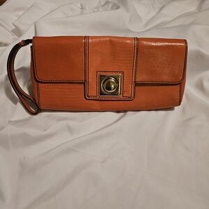 Banana Republic Orange Leather Clutch